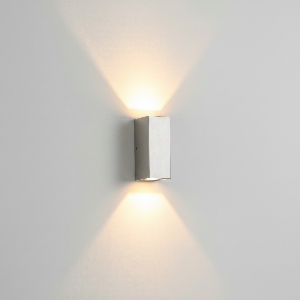 Silver Outdoor LED Wall Sconce Studio Shot