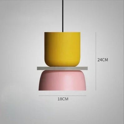 Two-Tone Macaron Stacked Pendant Light - Interior Craft House -