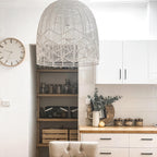 Amalfi Rattan Lace Pendant Light - Whitewash