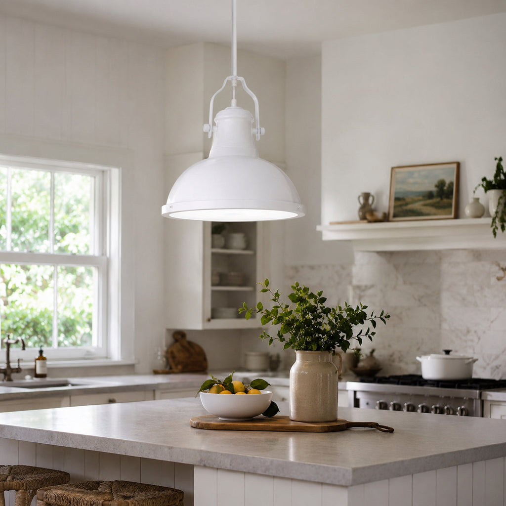 Amani Metal Pendant Light - White