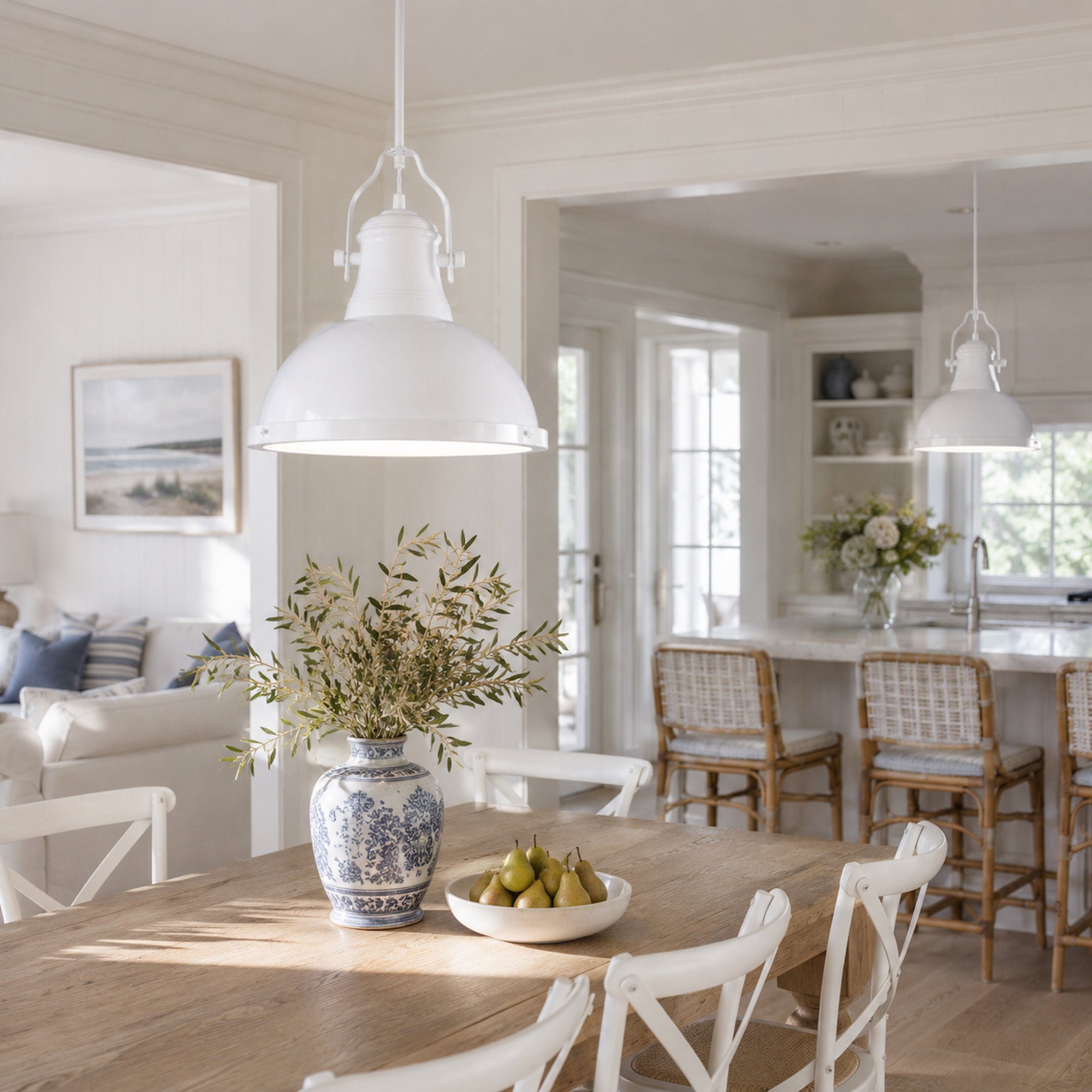 Amani Metal Pendant Light - White