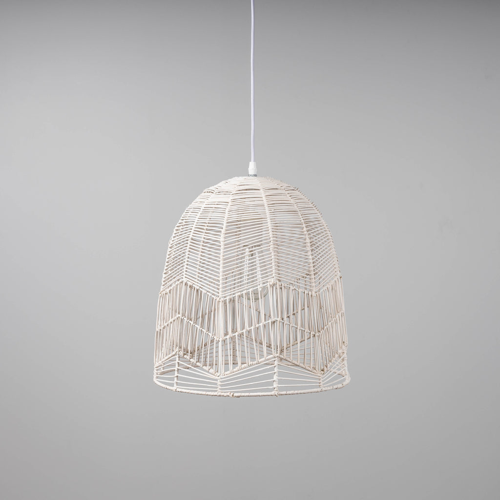 Amalfi Rattan Lace Pendant Light - Whitewash