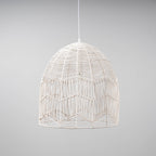 Amalfi Rattan Lace Pendant Light - Whitewash