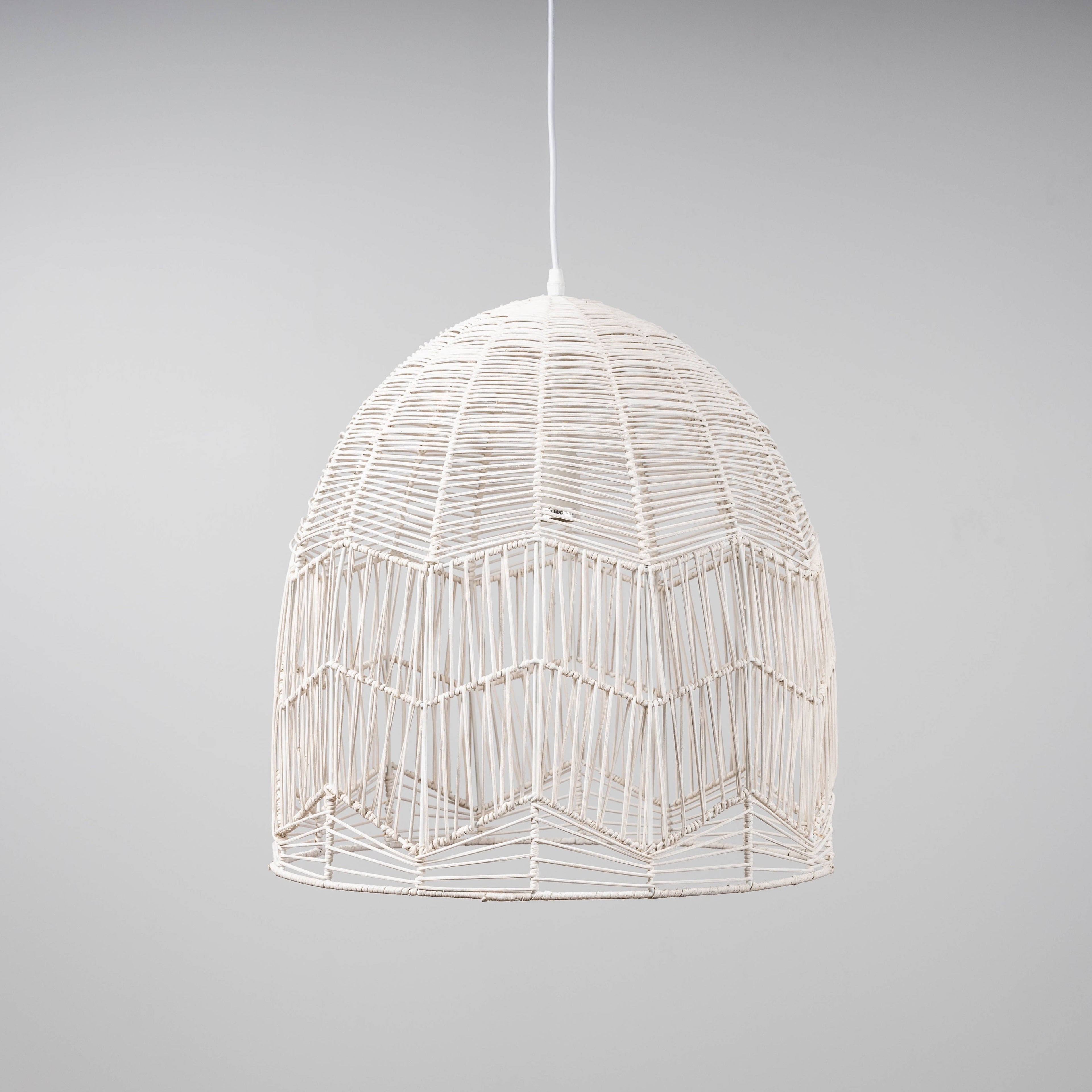 Amalfi Rattan Lace Pendant Light - Whitewash