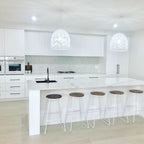 Amalfi Rattan Lace Pendant Light - Whitewash